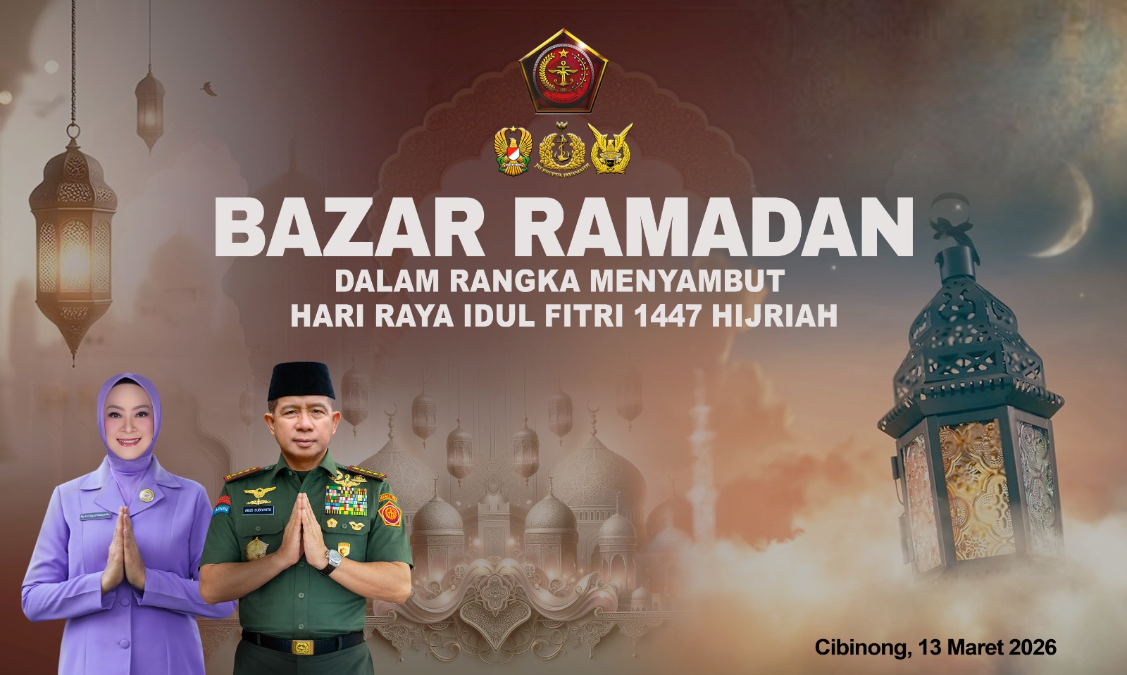 Danrem 061 dan Bupati Bogor Hadiri Bazar Ramadhan di Makodim 0621/Kab. Bogor