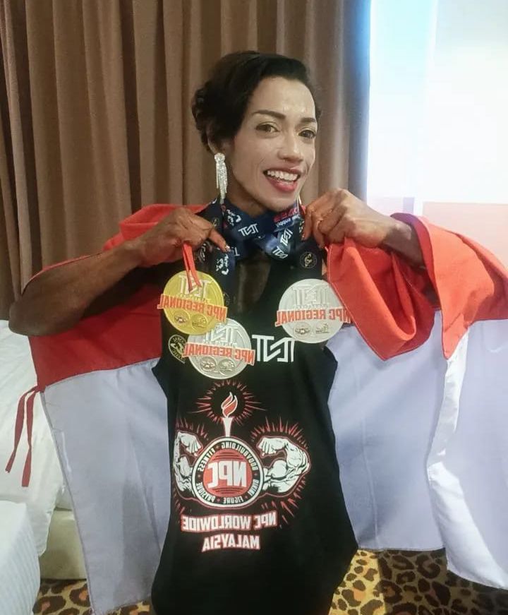 Srikandi Polda Maluku Gondol Emas dan 2 Perak di Ajang Body Building Asia di Malaysia