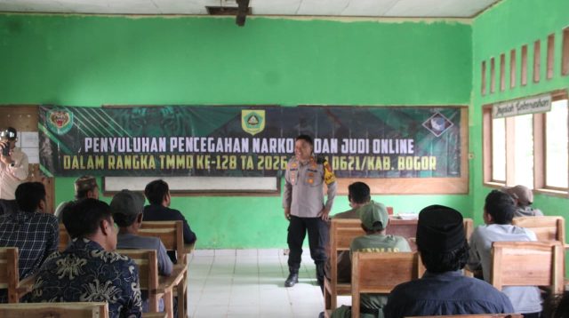 Gempur Narkoba dan Judi Online, TMMD ke-128 Bogor Gelar Penyuluhan di Cigudeg