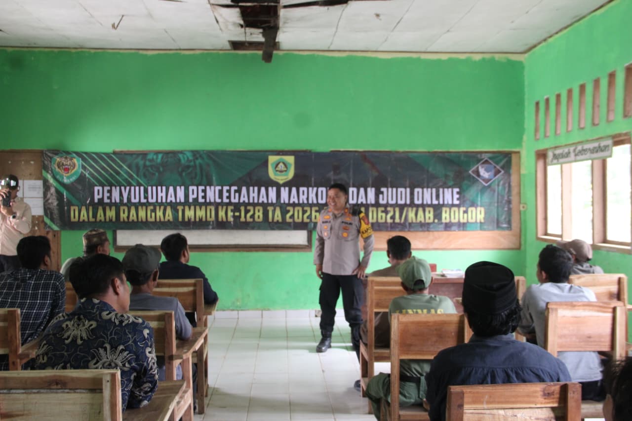 Gempur Narkoba dan Judi Online, TMMD ke-128 Bogor Gelar Penyuluhan di Cigudeg